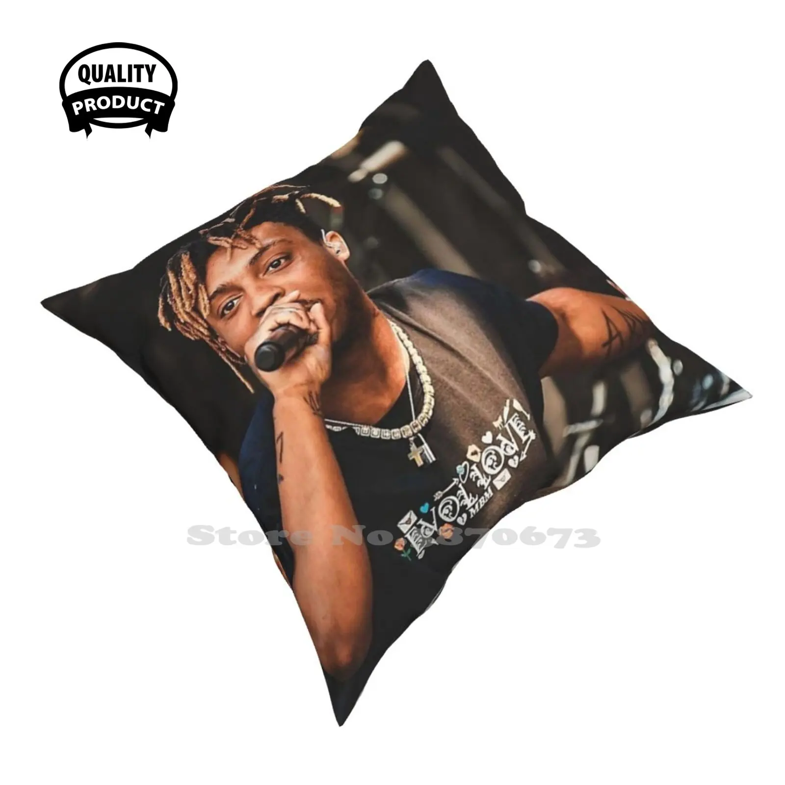 Juice Wrld Black Fashion Sofa Throw Pillow Cover Federa Juice Wrld Black Album Music In Bianco E Nero Vintage