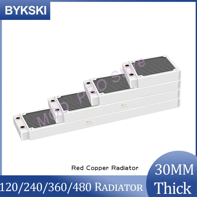 Radiatore In Rame Bykski 360Mm/240Mm Per Pc Raffreddamento Lquid Spessore 30Mm G1/4 ''Filetto 12Cm Ventola Dissipatore Di Calore Dissipatore Di Calore