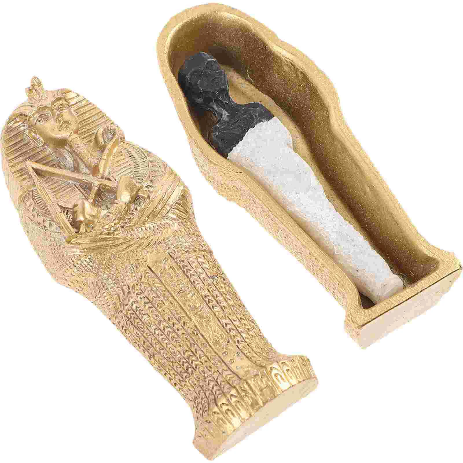 Set Di Figurine Di Grembiuli Con Mummia Faraone Egiziano Pietra Tombale Scultura Storica Figurine Di Bare Di Mummia