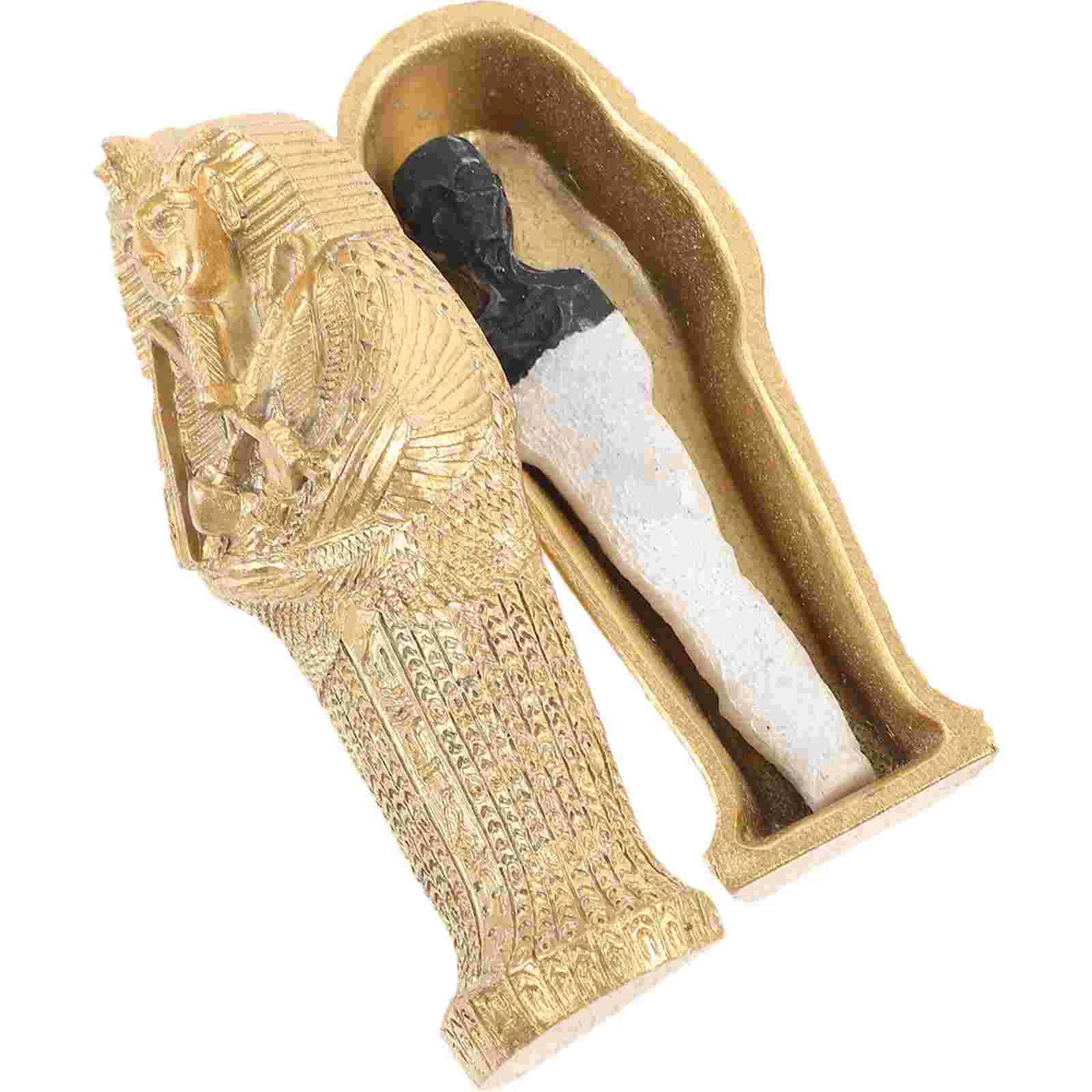 Set Di Figurine Di Grembiuli Con Mummia Faraone Egiziano Pietra Tombale Scultura Storica Figurine Di Bare Di Mummia
