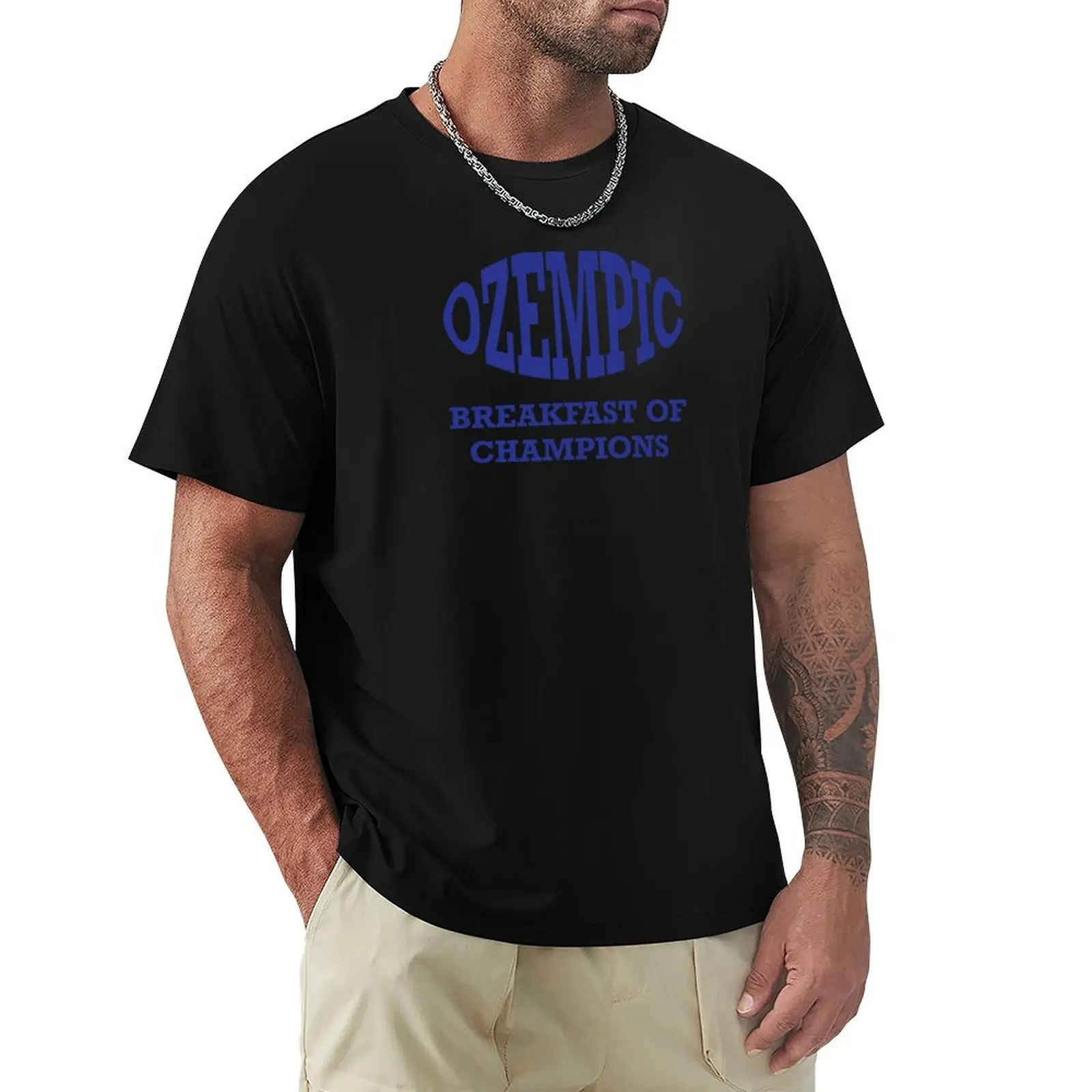 Ozempic - Breakfast Of Champions T-Shirt New Edition Heavyweights Summer Top Magliette Oversize Per Uomo