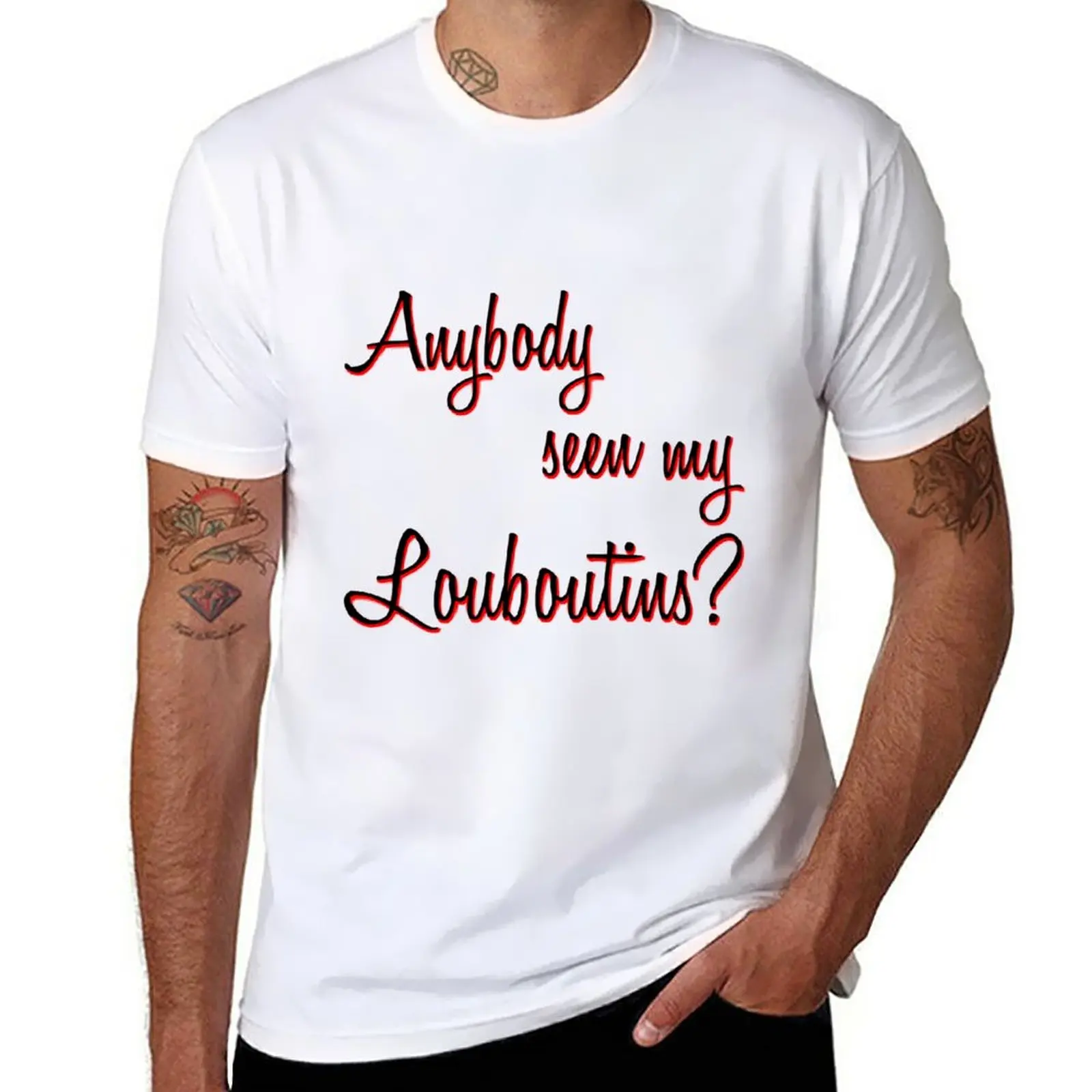 Nuovo Nessuno Ha Visto My Louboutins T-Shirt Magliette Grafiche Magliette Estive Abbigliamento Estetico Magliette Vintage Da Uomo