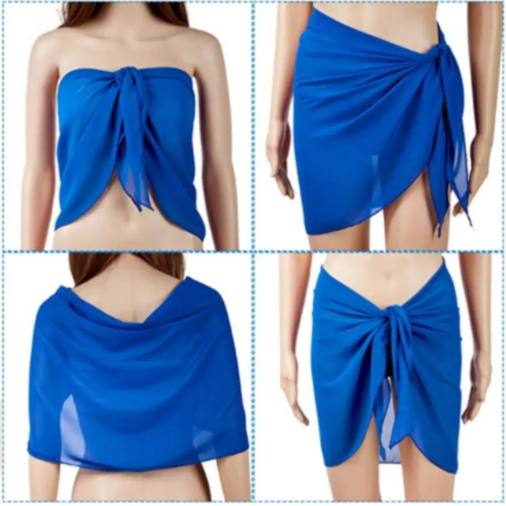 Coverups Chiffon Swimsuit Ups Scarf Cover Short Sarongs Beach Short Cover Wrap Sheer Women