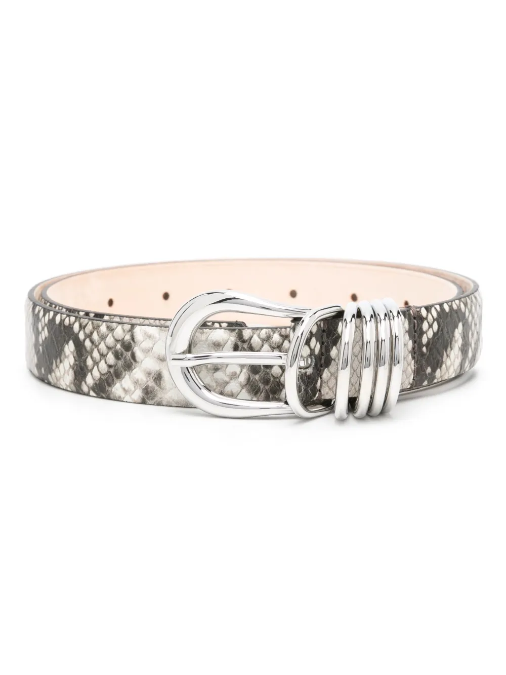 Déhanche Hollyhock snakeskin-effect leather belt - Toni neutri