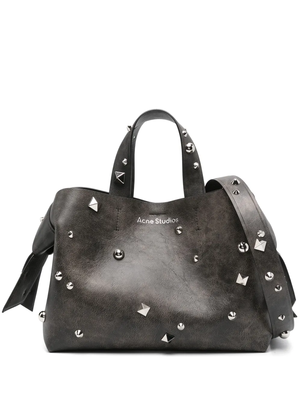 Acne Studios midi Musubi leather tote bag - Marrone