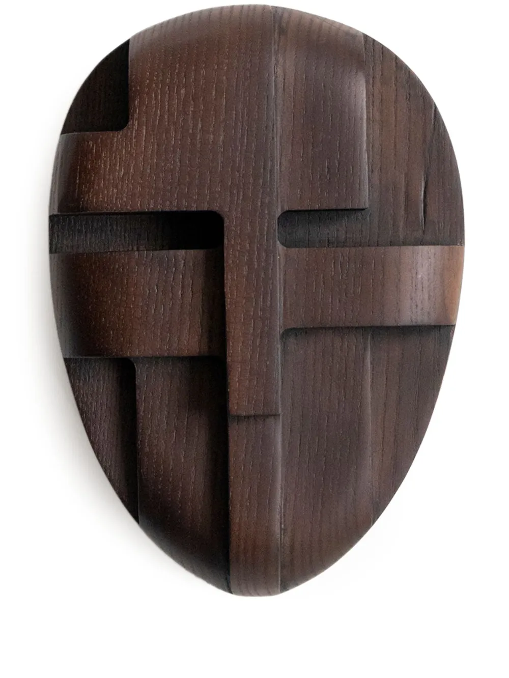 Origin Made Ornament and Crime wooden sculpture (23cm x 17cm) - Marrone