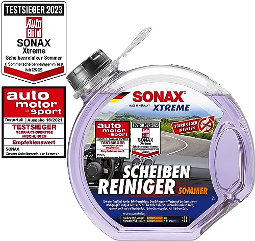 Sonax Xtreme Scheibenreiniger Sommer Gebrauchsfertig (3 Liter) Extrem Schnell Wirkender Sommerscheibenreiniger | Art-Nr. 02724000