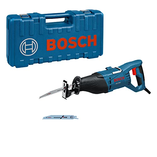 Bosch Professional Säbelsäge Gsa 1100 E (Leistung 1100 Watt, Inkl. 1 X Säbelsägeblatt S 2345 X Für Holz, 1X Säbelsägeblatt S 123 Xf Für Metall, Im Kof