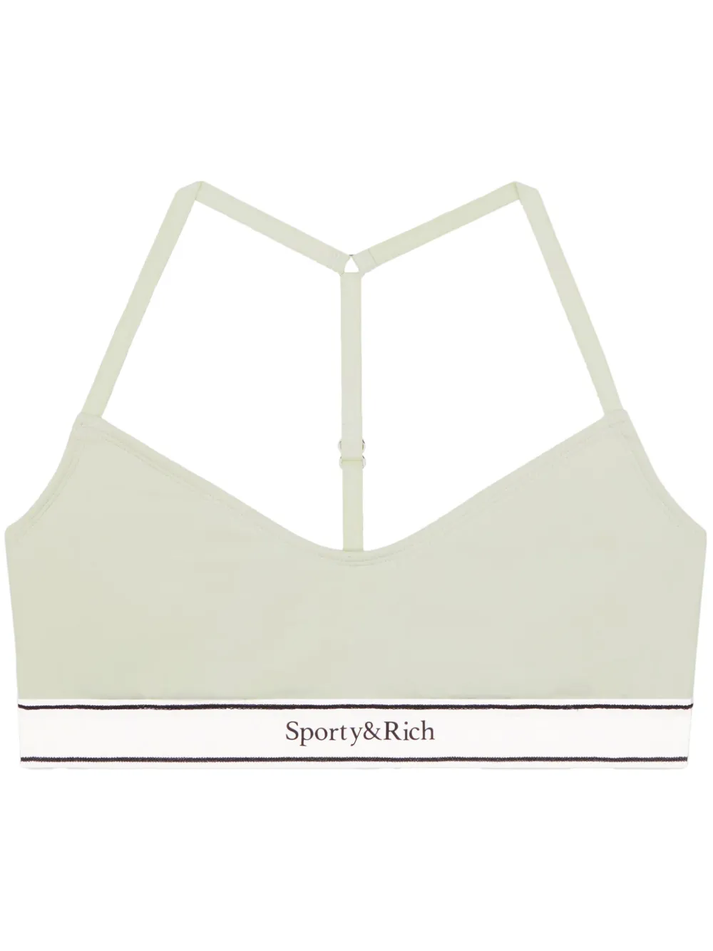 Sporty & Rich Serif Logo racerback sports bra - Verde