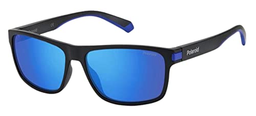 Polaroid Pld 2121/S Sunglasses, 0Vk/5X Mtblk Blue, L Men'S