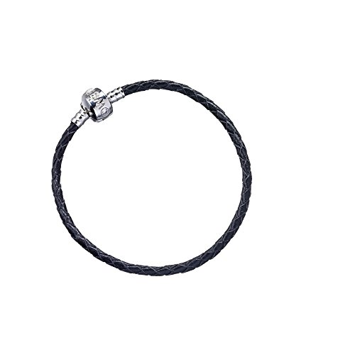 Bracciale Nero In Pelle 20 Cm Ufficiale Di Harry Potter, Taglia Grande Adulti, Per Charm Slider.