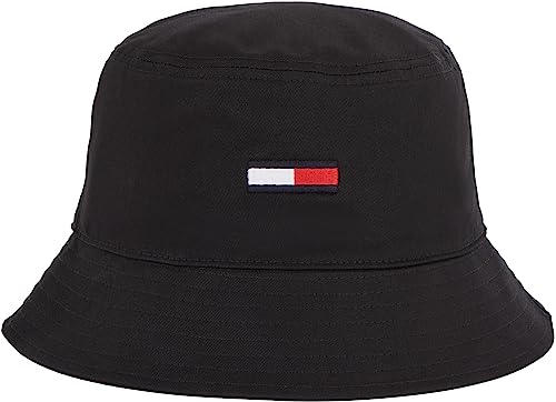 Tommy Jeans Cappello Da Pescatore Uomo Tjm Flag Bucket Hat, Nero (Black), Taglia Unica