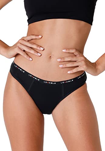 Lovable Slip Da Ciclo Mestruale Flusso Medio Period Panties Donna, Nero, L