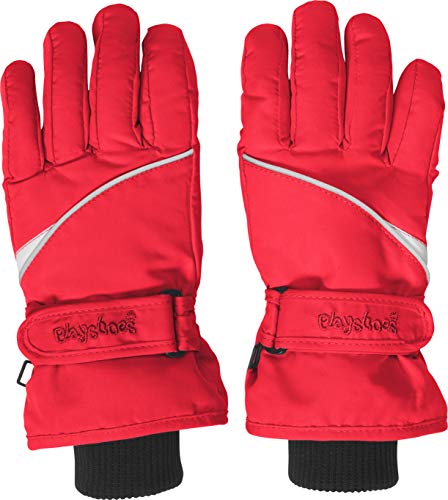 Playshoes Guanto Per Dita, Guanti Invernali Unisex - Bambini E Ragazzi, Rosso, 3 (Ca. 4-6 Jahre)