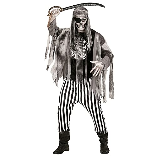 "Ghost Ship Pirate" (Shirt With Bone Chest, Jacket, Pants, Bandana, Eye-Patch) - (S)