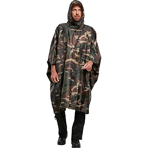 Brandit Brandit Ripstop Poncho, Poncho In Ripstop Uomo, Multicolore (Woodland), Taglia Unica