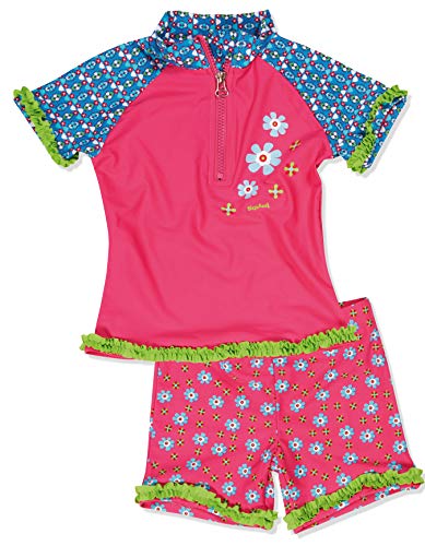 Playshoes Set Da Bagno Con Protezione Uv, Maglietta Da Bagno In Due Pezzi, Pantaloncini Da Bagno, Costumi Da Bagno Unisex - Bambini E Ragazzi, Fiori,