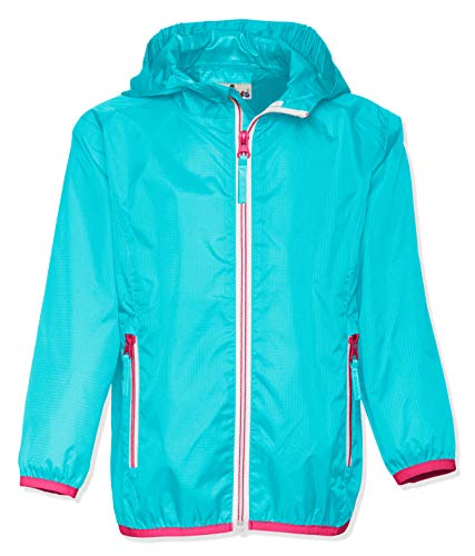 Playshoes Giacca Antipioggia Pieghevole, Giacca Funzionale Impermeabile Antipioggia Unisex - Bambini E Ragazzi, Turchese, 128