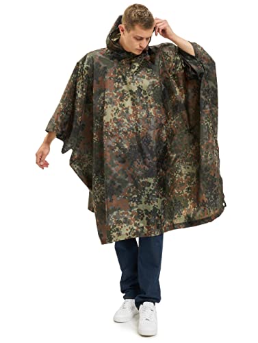 Brandit Brandit Ripstop Poncho, Poncho In Ripstop Uomo, Multicolore (Flecktarn), Taglia Unica