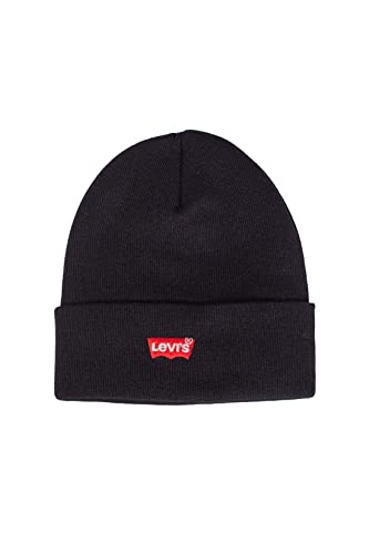 Levi'S Red Batwing Embroidered Slouchy Beanie Cuffia, Nero (Regular Black 59), Taglia Unica Uomo