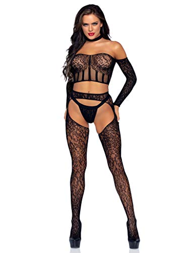 Leg Avenue Dessous-Set-8927822001 Set Di Biancheria Intima, Nero, Taglia Unica (Pacco Da 2) Donna