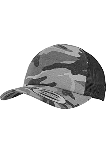 Flexfit Trucker Cap, Dark Camo/Blk, One Size