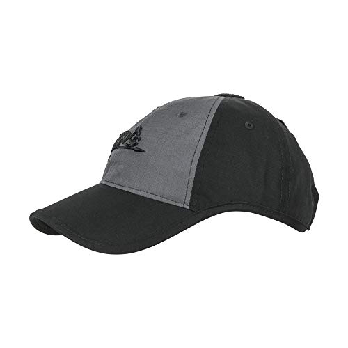 Helikon-Tex Cap-Polycotton, Berretto Con Logo In Policotone Ripstop, Nero/Grigio Sfumato B, Multicolore, Taglia Unica Uomo