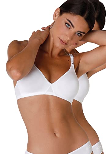 Lovable Reggiseno Senza Ferretto Cotton Line Donna X2, Bianco, 75C