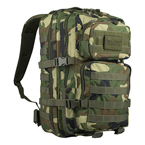 Mil-Tec - Zaino Militare Truppe Di Assalto Americane, Motivo Woodland, Capacità 20 Litri