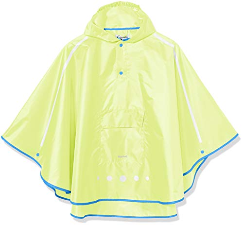 Playshoes Poncho Antipioggia Pieghevole, Giacca Antipioggia Impermeabile Unisex - Bambini E Ragazzi, Giallo Neon, Xl