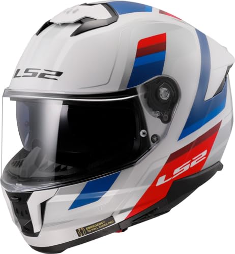Ls2, Casco Moto Integrale Stream Ii Vintage Gloss White Blue Red, S