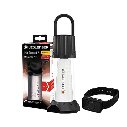 Ledlenser Ml6 Connetct Warm Light Lanterna Led, Ricaricabile Con Batteria, 750 Lumen, Anabbagliante (Brevettato), Telecomando Bluetooth, Fino A 180 Or