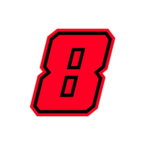 4R Quattroerre.It 13398 Numero Racing 8 Moto Gp, Rosso Fluo, 10 X 10 Cm