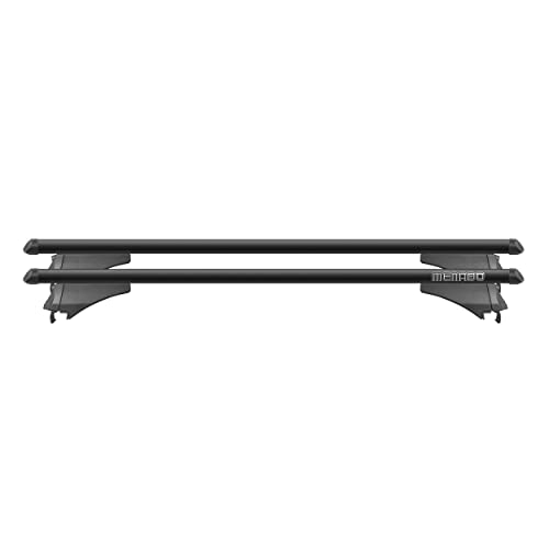 Menabo 000085900000 Tiger Black - Barra Da Tetto In Alluminio, Per Veicoli Con Rails, Nero