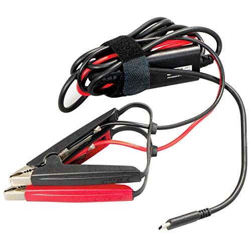 Ctek 40-465 Usb-C Charge Cable Clamps-Alimenta Il Tuo Cs Free Ovunque Ti Trovi Utilizzando La Batteria Di Servizio 12 V, Nero