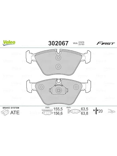 Valeo 302067, Kit Pastiglie Freno Freno Di Stazionamento A Disco, Kit Pastiglie Freno Freno A Disco