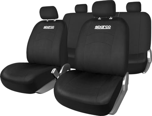 Sparco Spcs402Bk Set Coprisedili Per Auto, Modello 402, 11 Pezzi, Nero