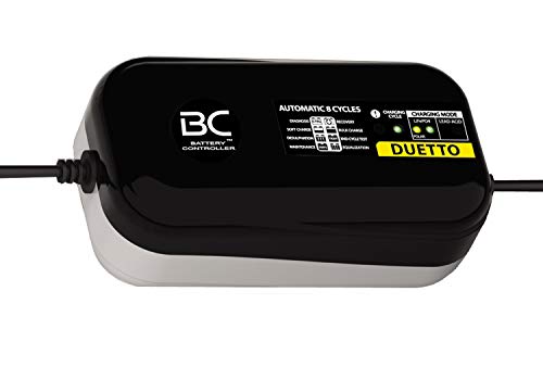 Bc Battery Controller Duetto Caricabatterie/Mantenitore Intelligente 1.5 Amp Per Batterie 12V Litio E 12V Piombo-Acido, Adatto Per Moto, Scooter E Per