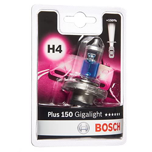 Bosch H4 Plus 150 Gigalight Lampadina Faro, 12 V 60/55 W P43T, Lampadina X1