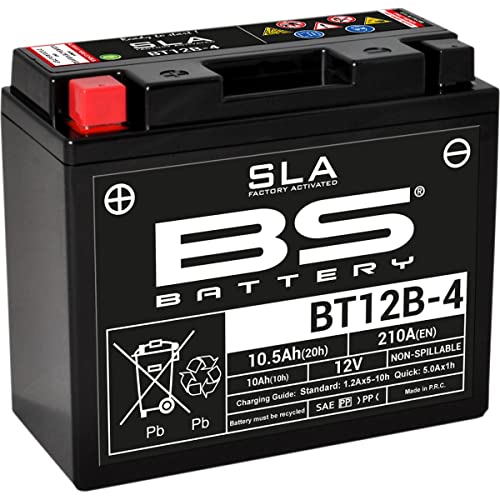 Batteria Moto Agm Sla Bs Battery 300643 Bt12B -4, Nero