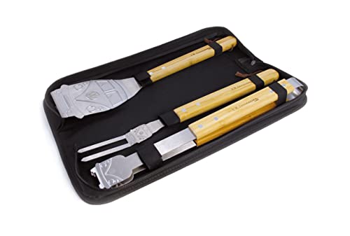 Brisa Vw Collection - Volkswagen Set Per Grigliata In Acciaio Inox: Forchettone, Pinze E Paletta, Campervan T1 Bus Design (Compresa Borsa Per Il Trasp