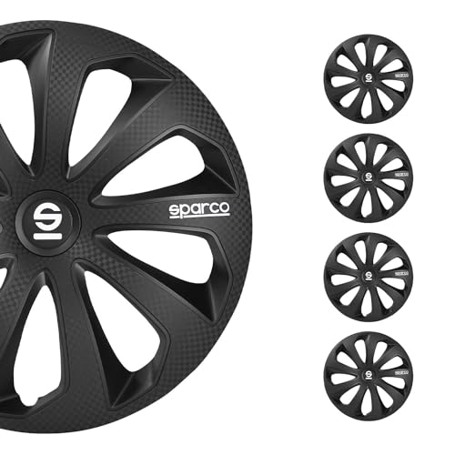 Set Sparco Copricerchi 4 Pezzi Sicilia 14 Pollici Nero/Carbono