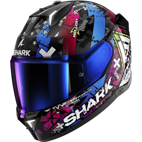 Shark, Casco Moto Integrale Skwal I3 Hellcat Black/Blue Kub, M