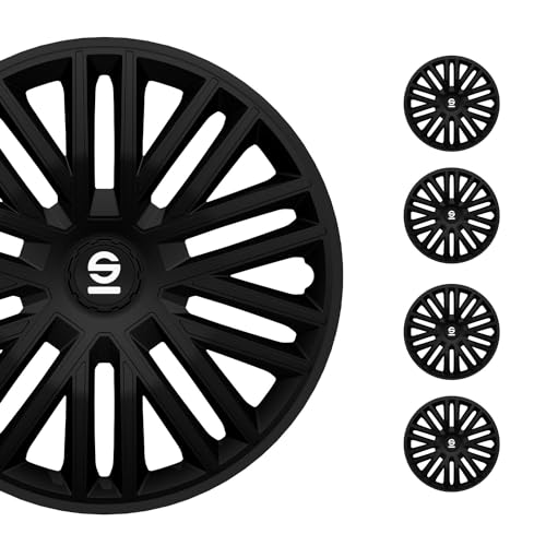 Sparco Spc1485Bk Set Copricerchi 4 Pezzi Bergamo 14 Pollici Nero