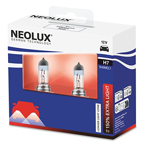 Neolux 150% Extra Light H7, Proiettore Alogeno, N499El1-2Scb, 12 V, 60/55 W, Scatola Morbida (2 Lampade)