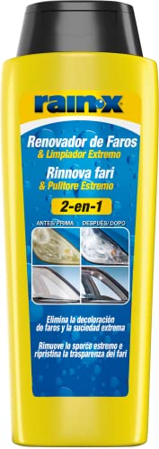 Rain-X Rinnova Fari Auto, Pulizia Fari Auto Opachi E Lavavetri Estremo Parabrezza 2 In 1-325 Ml