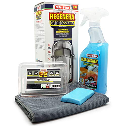 Mafra, Kit Regénera Carrozzeria, Trattamento Completo Per Parti Esterne Di Auto E Moto, Deterge Le Superfici Da Sporco E Smog, Composto Da Fast Cleane
