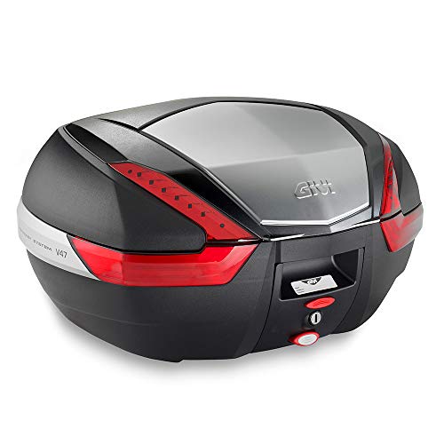 Givi Valigia V47 Nero Con Finitura Alluminio, Chiave Singola
