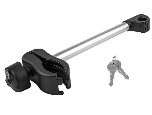 Eufab 11238 Supporto Lungo Per Telaio, Chiudibile A Chiave, Per Staffa A U Ø 3,0 Cm, Lunghezza 31 Cm, Nero/Argento
