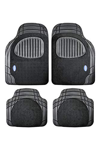 Goodyear God9024 1 Set Di Tappetini In Gomma E Moquette, 4 Pezzi Tagliati, Nero